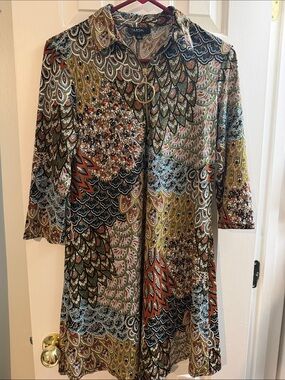 MSK Multicolor Paisley-Print A-Line Midi Dress